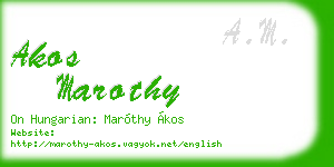 akos marothy business card